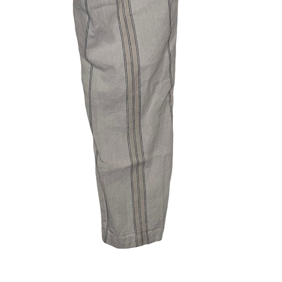 Anthropologie Women Pants Striped Linen Pull On Pockets Tassel Tie Boho Beige XS - Picture 7 of 11